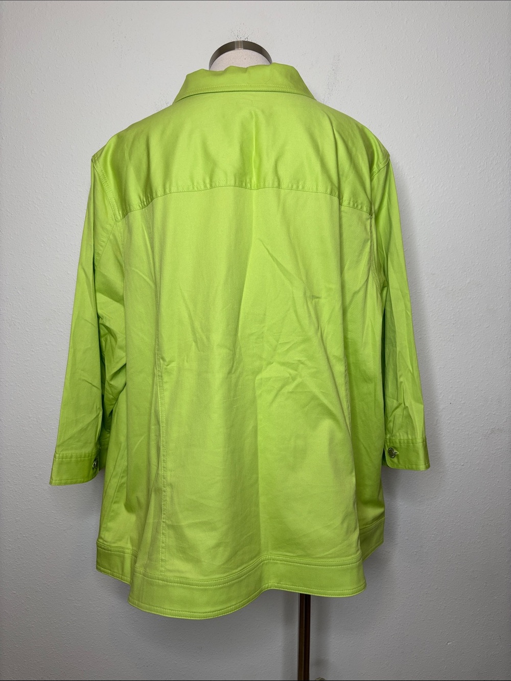 CJ Banks Lime Green Button-Front Jacket - Picture 6 of 8